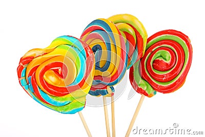 Four colorful candies isolated Stock Photo