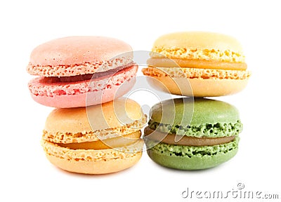 Four colorful french macaroons Stock Photo