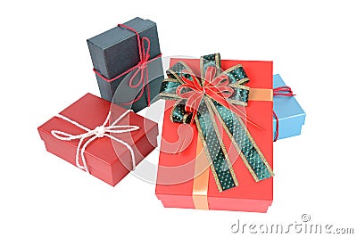 Four colorful gift boxes. Stock Photo