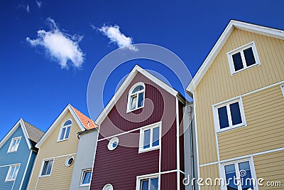 Four colorful houses Stock Photo