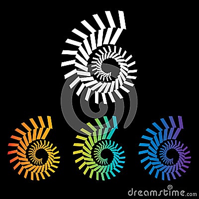 Four colorful nautilus spirals to choose from Vector Illustration