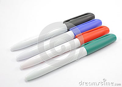 Four Colors of Markers Stock Photo