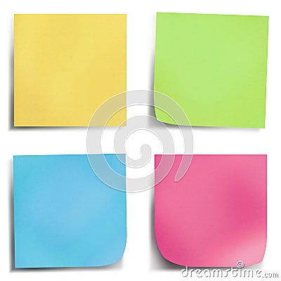 Four colour post it note Stock Photo