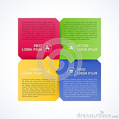 Four consecutive steps design element template Vector Illustration