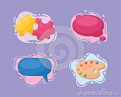 four creative art icons Vector Illustration