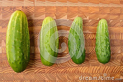 Four Cucumbers Stock Photo