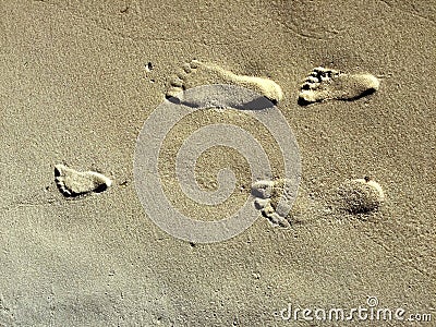 Footprint of a family Stock Photo