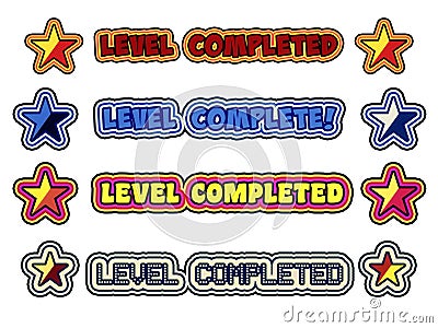 Level completed stars misc Stock Photo