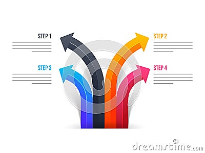 Four different steps of colorful arrow for Business Infographic. Stock Photo