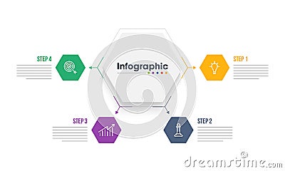 Four different steps of infographic elements for business or corporate. Stock Photo