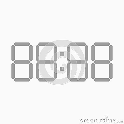 four digits for time display white background Vector Illustration