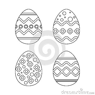 Four easter egg pattern Vector Illustration