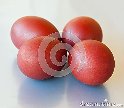 Four Easter eggs Stock Photo