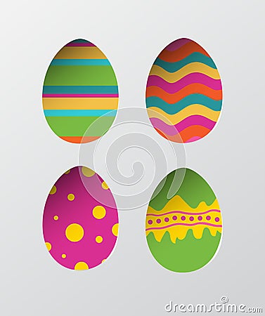 Four easter eggs vector Vector Illustration