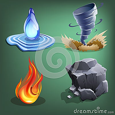 Four elements for games. Vector Illustration