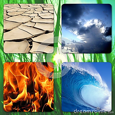 Four Elements in a square Stock Photo