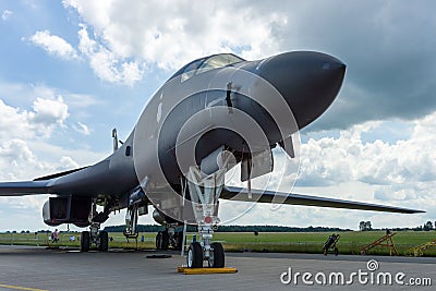 A four-engine supersonic variable-sweep wing, jet-powered heavy strategic bomber Rockwell B-1B Lancer. Editorial Stock Photo