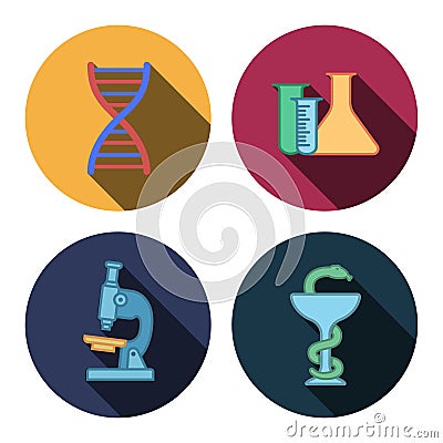 Four flat medicine icons Vector Illustration