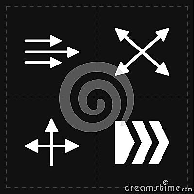 Four flat modern arrows Vector Illustration