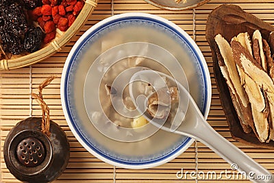 Four flavor herb soup Stock Photo