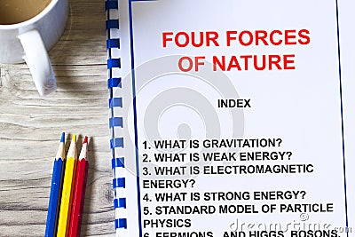 Four forces of nature lecture Stock Photo
