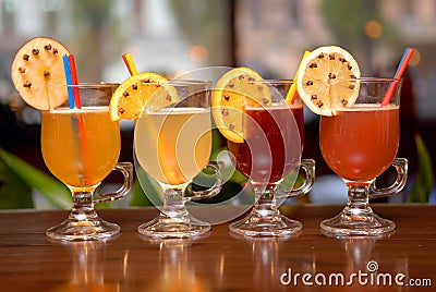 Four fruit punches Stock Photo