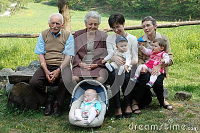 Four generations Stock Photo