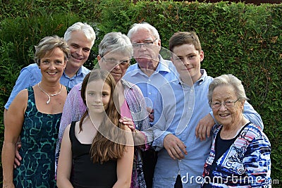 Family photo with several generations Stock Photo