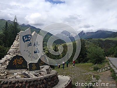 Four Girls Mountain in Sichuan, China Editorial Stock Photo