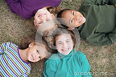 Four Girls Smiling Stock Photo