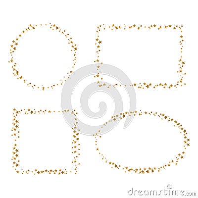 Four golden star border Stock Photo