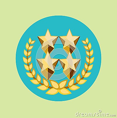 Four golden stars and golden grains crown icon Stock Photo