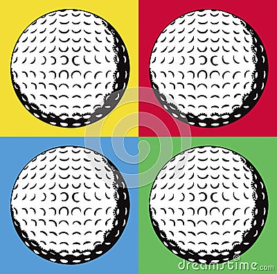 Four golf balls Stock Photo