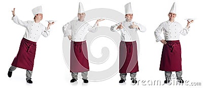 Four happy male chef Stock Photo