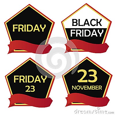 Four icons for black friday Stock Photo