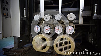 Four industrial pressure measuring equipment Stock Photo