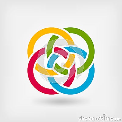 Four interlocked rings Vector Illustration