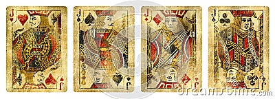 Four Jacks Vintage Playing Cards Stock Photo