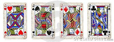 Four Jacks Vintage Playing Cards Stock Photo