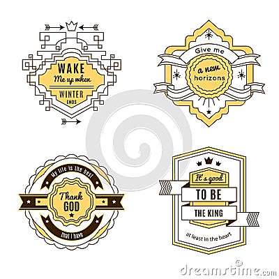 Four Label Set Vector Illustration