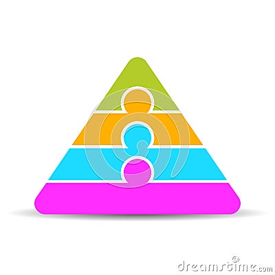 Four layer pyramid diagram template Vector Illustration