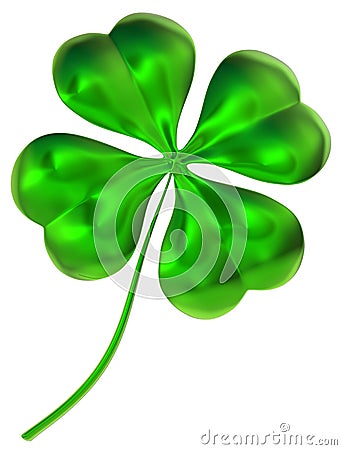 Four-leaf clover as symbol of good luck Stock Photo