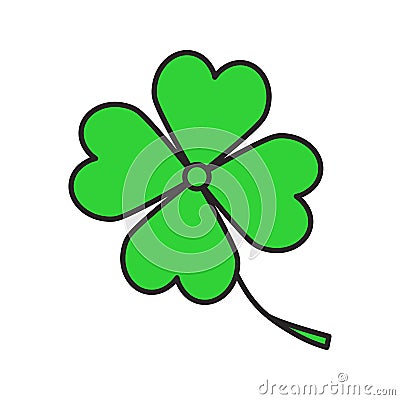 Four leaf clover color icon Vector Illustration