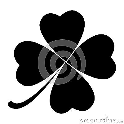 Four leaf clover design isolated on white background Vector Illustration