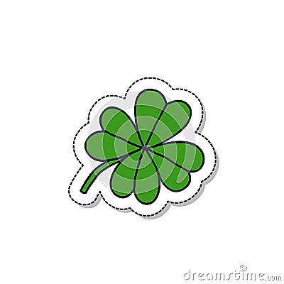 Four-leaf clover doodle icon Cartoon Illustration