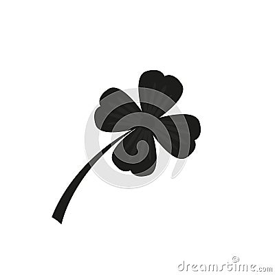 Four leaf clover icon. Black icon isolated on white background. Clover silhouette. Simple icon. Web site page and mobile Vector Illustration