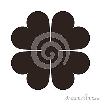 Four Leaf Clover Icon. Saint Patrick Symbol Vector Illustration