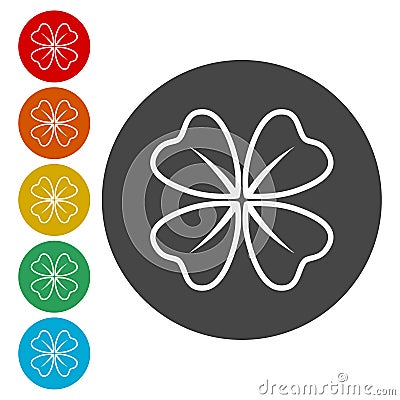 Four Leaf Clover icon Vector Illustration