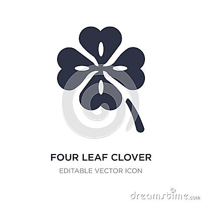 four leaf clover icon on white background. Simple element illustration from Nature concept Vector Illustration