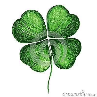 Four leaf clover isolated on white Vector Illustration